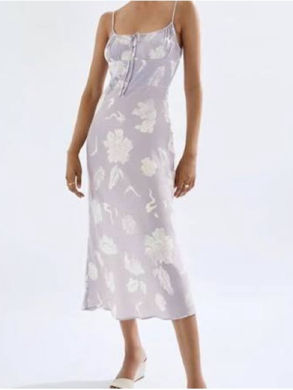 Wilfred Lavender Floral Midi Slip Dress